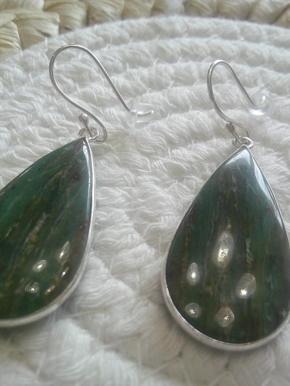 Gorgeous LARSONITE Handmade Sterling 925 Dangle Earrings #264F